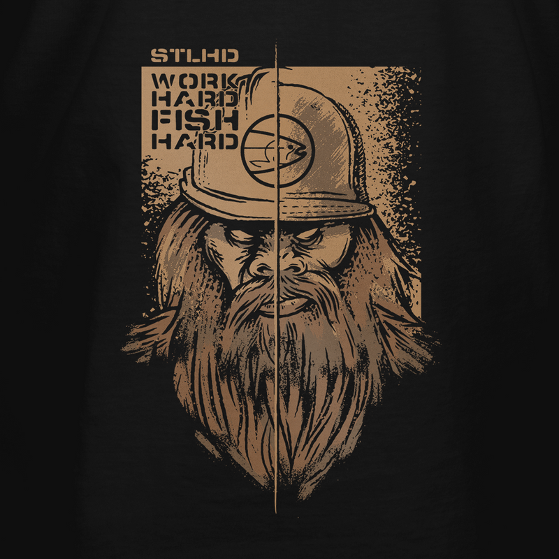 Load image into Gallery viewer, STLHD Men’s Work Hard Fish Hard T-Shirt