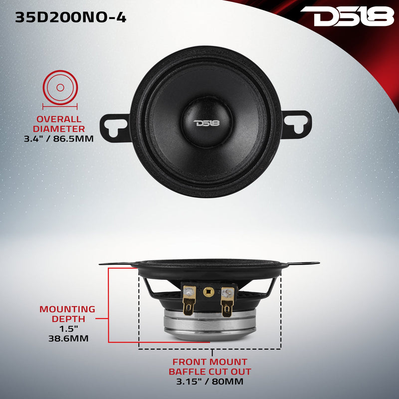 Load image into Gallery viewer, 3.5” OEM Dashboard Loudspeaker with Neodymium Magnet | 100W RMS 4-Ohm