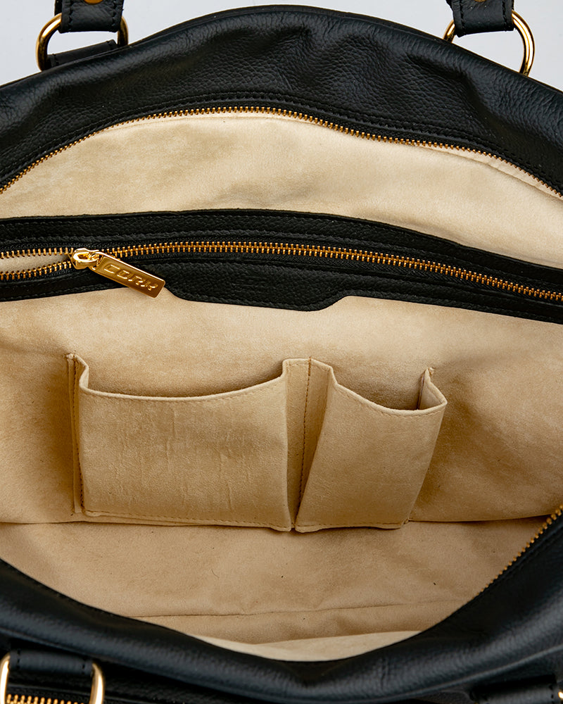 Load image into Gallery viewer, Vintage Leather Handbag Black/Gold