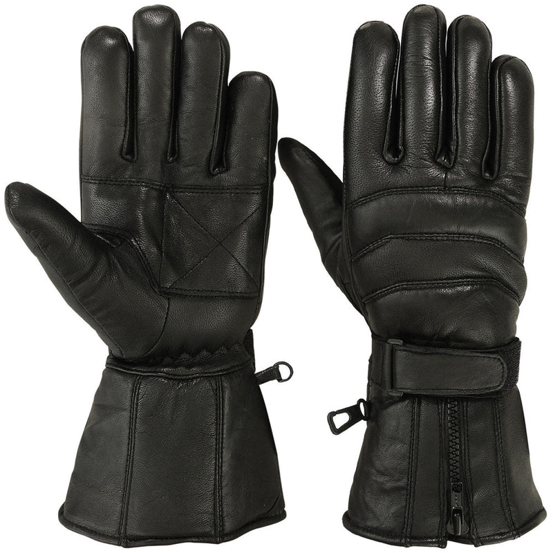 Load image into Gallery viewer, Mens Motorbike Gloves Cold Weather Motorcycle Riding Genuine Leather Black Glove-Black-S