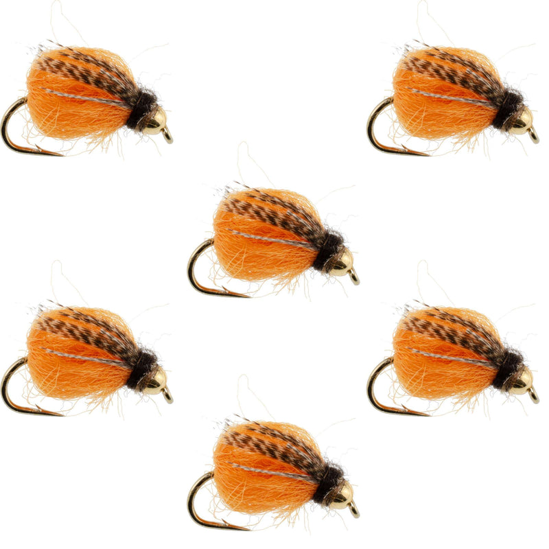 Load image into Gallery viewer, Bead Head LaFontaine Deep Sparkle October Caddis Pupa - 6 Flies Size 10