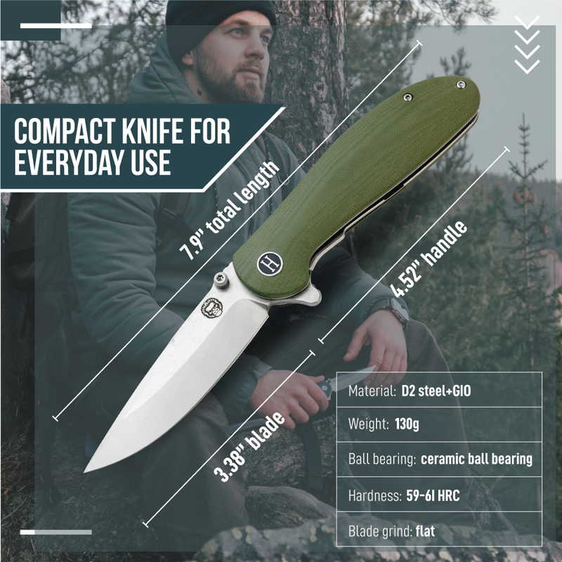 Load image into Gallery viewer, The Straight Back Folding Pocket Knife Giftset for Men and Women (Silver and Green)