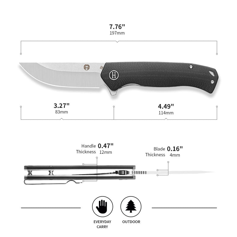Load image into Gallery viewer, The Pathfinder Folding Pocket Knife Giftset for Men and Women (Black and Silver)