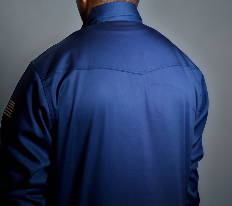 Load image into Gallery viewer, FR Western Style Pearl snap - Navy