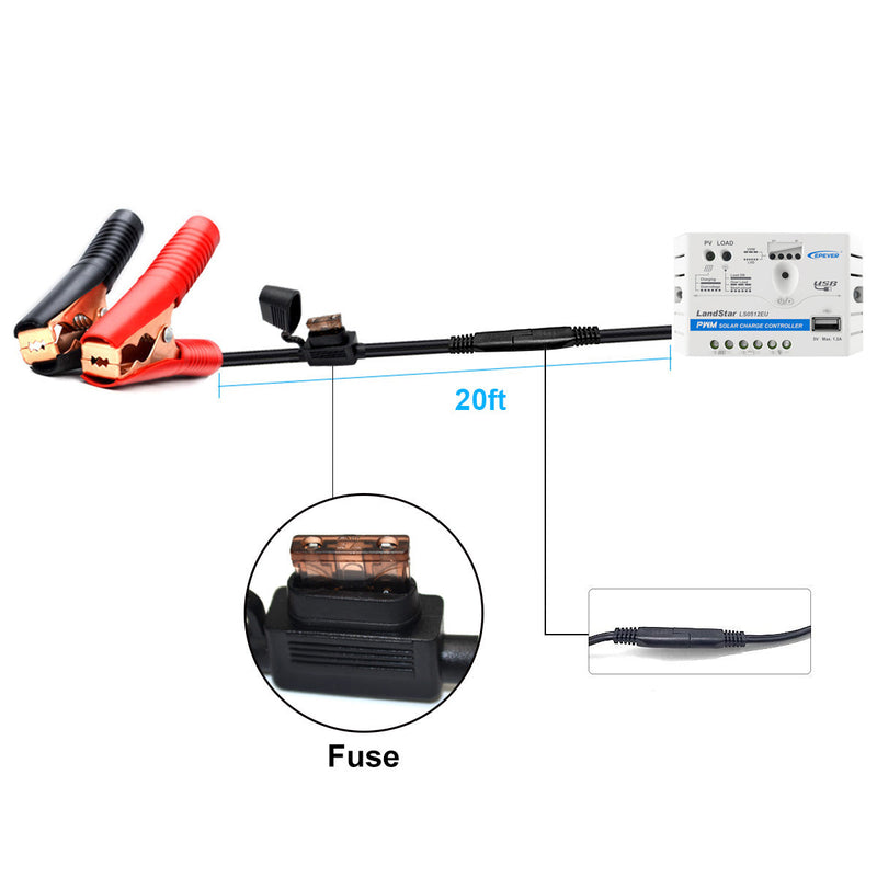 Load image into Gallery viewer, ACOPower 10W 12V Solar Charger Kit, 5A Charge Controller with Alligator Clips
