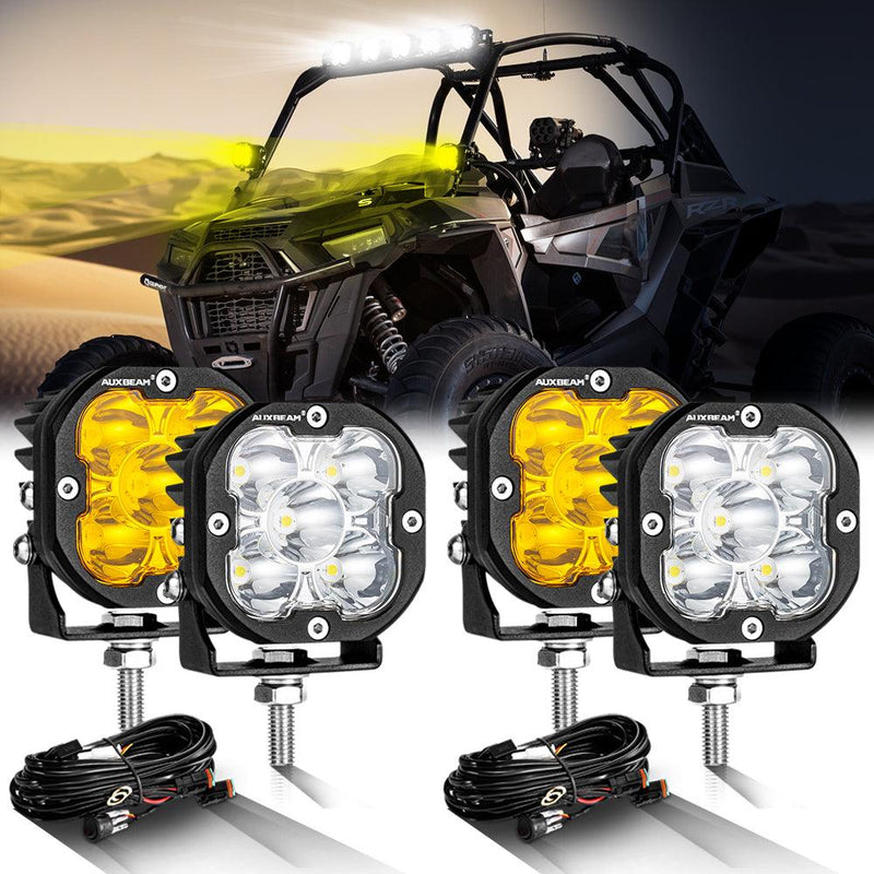 Load image into Gallery viewer, 3 Inch 80W 9600LM LED Pods Lights White&Amber for ATV UTV SIDE BY SIDE 4X4