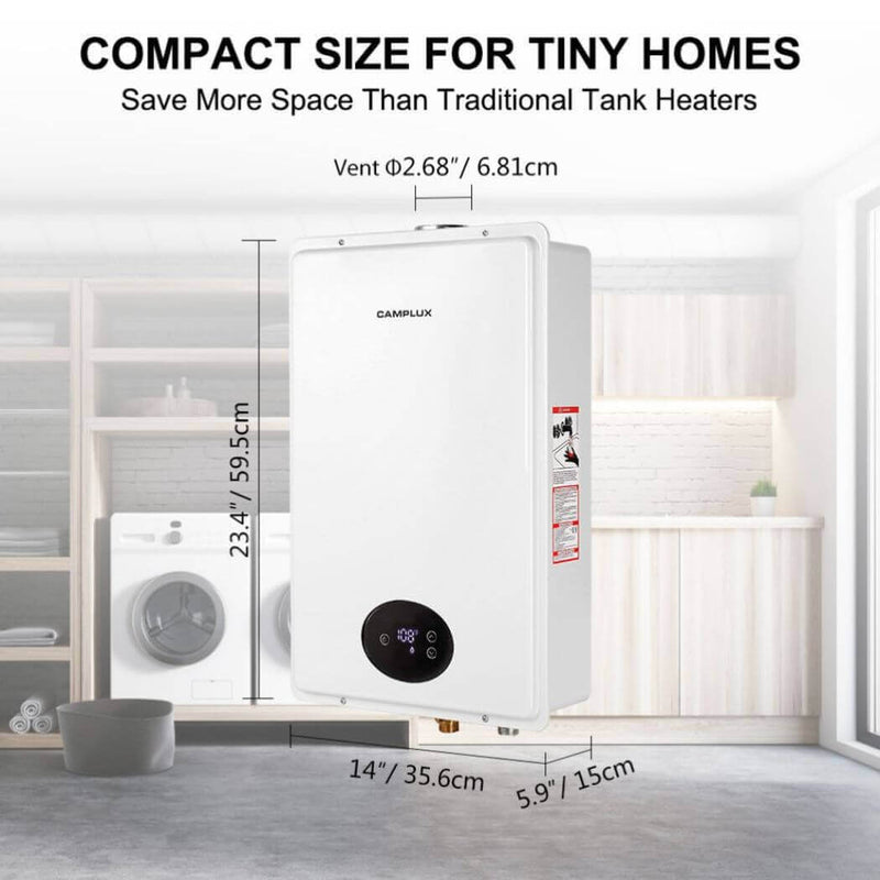 Load image into Gallery viewer, Camplux Instant Indoor Tankless Gas Water Heater 5.28 GPM | White