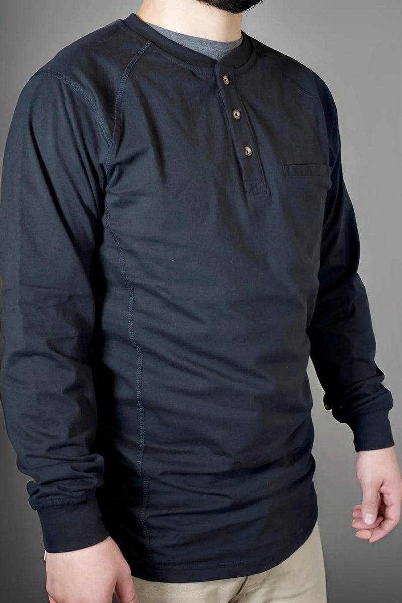 Load image into Gallery viewer, FR 3-Button Henley Shirt - Black