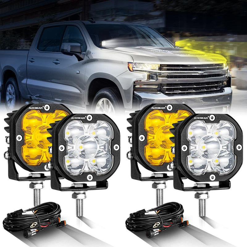 Load image into Gallery viewer, 3 Inch 80W 9600LM LED Pods Lights White&Amber for CHEVROLET