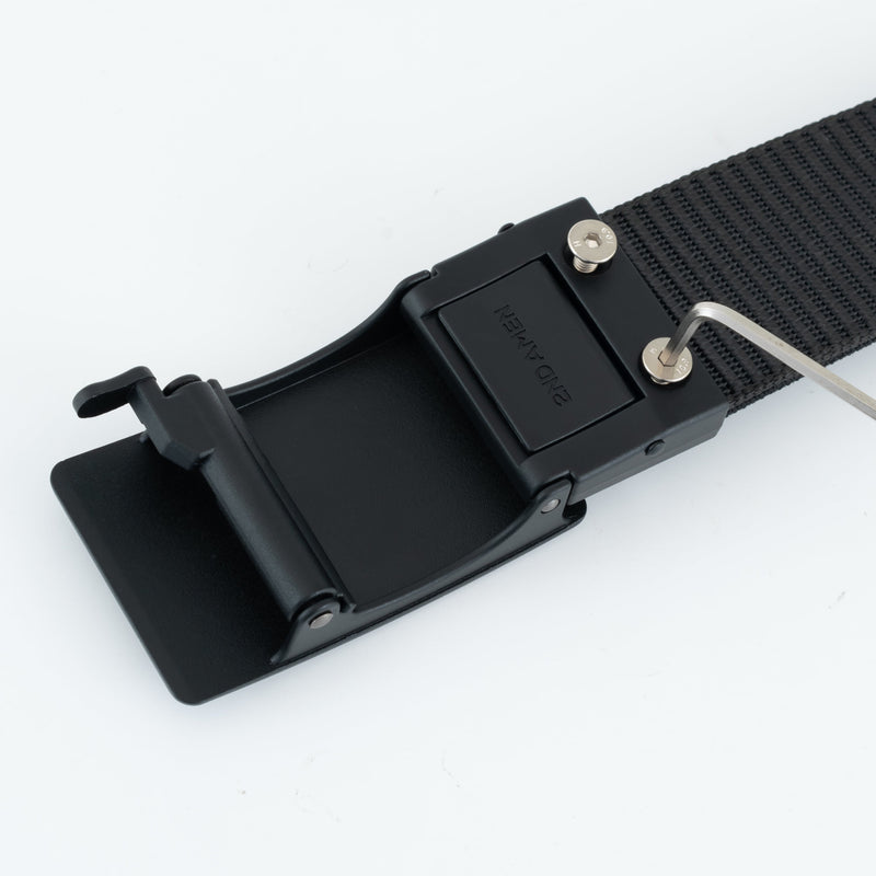 Load image into Gallery viewer, 2ND AMEN Gun Belt - Ratchet Track Buckle - Plain Black