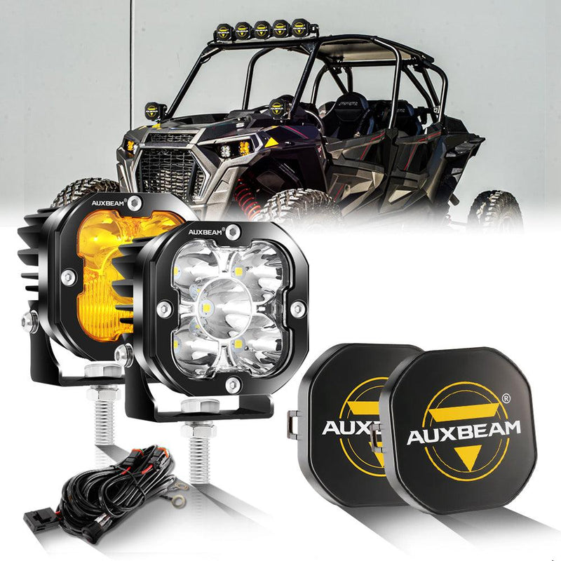 Load image into Gallery viewer, 3 Inch 80W 9600LM LED Pods Lights White&Amber for ATV UTV SIDE BY SIDE 4X4