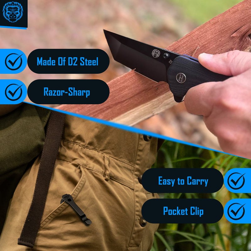 Load image into Gallery viewer, The Pioneer Folding Pocket Knife Giftset for Men and Women (Black and Blue)