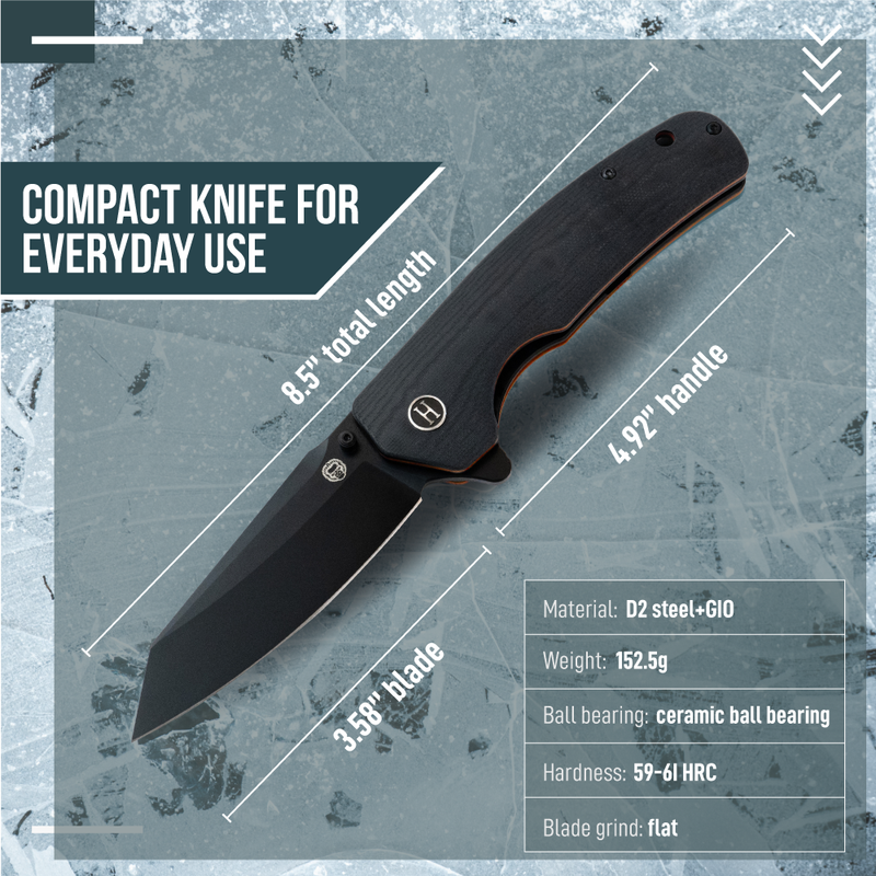 Load image into Gallery viewer, The Clip Point Folding Pocket Knife Giftset for Men and Women (Black and Orange)