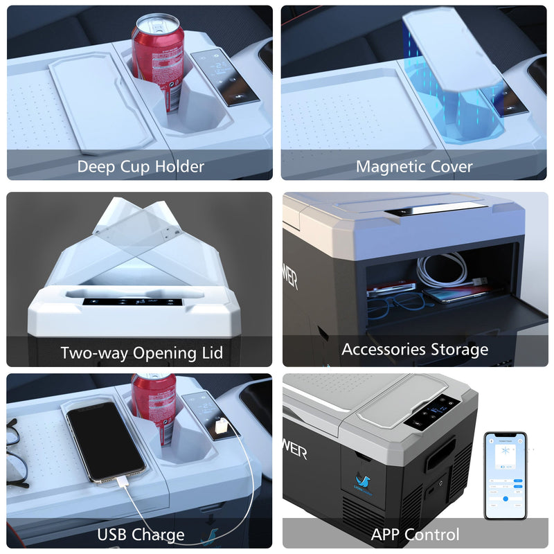 Load image into Gallery viewer, LiONCooler Mini Solar Powered Car Fridge Freezer, 29 Quarts