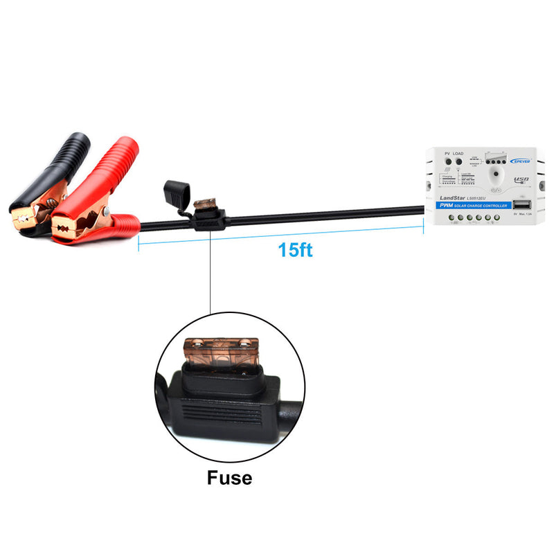 Load image into Gallery viewer, ACOPower 15W 12V Solar Charger Kit, 5A Charge Controller with Alligator Clips