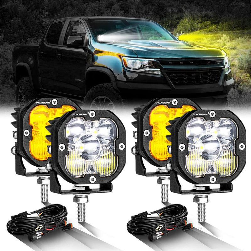 Load image into Gallery viewer, 3 Inch 80W 9600LM LED Pods Lights White&Amber for CHEVROLET