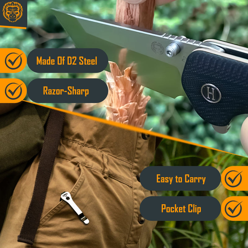 Load image into Gallery viewer, The Pioneer Folding Pocket Knife Giftset for Men and Women (Silver and Black)