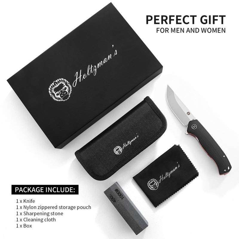 Load image into Gallery viewer, The Pathfinder Folding Pocket Knife Giftset for Men and Women (Silver and Red)