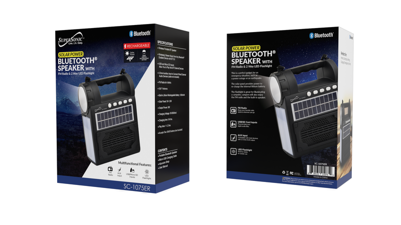 Load image into Gallery viewer, Supersonic Solar Power Speaker with FM Radio / Flashlight / Lantern