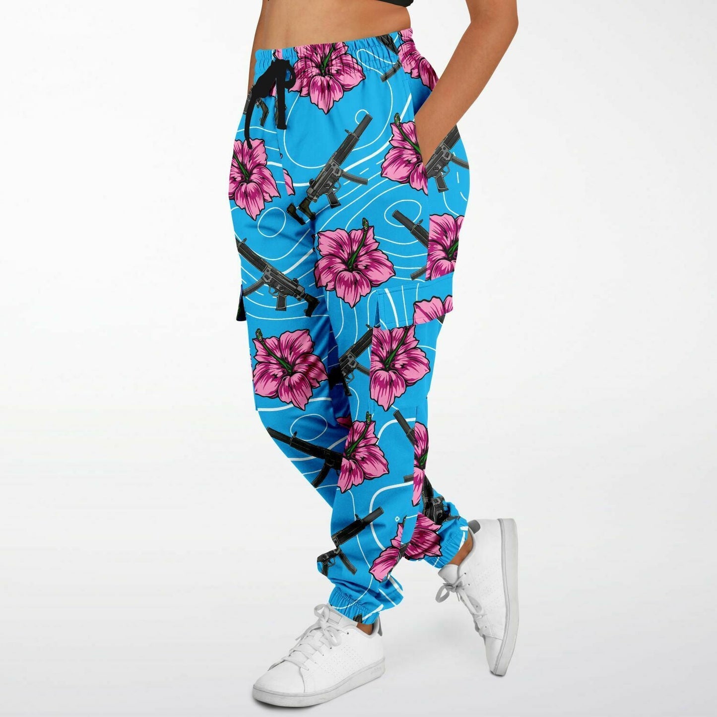 Rad Palm High Capacity Hibiscus Blue Cargo Joggers