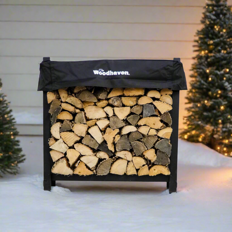 Load image into Gallery viewer, 3 ft Steel Firewood Rack Holds 1/8 Cord Woodhaven
