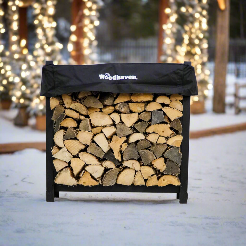 Load image into Gallery viewer, 3 ft Steel Firewood Rack Holds 1/8 Cord Woodhaven