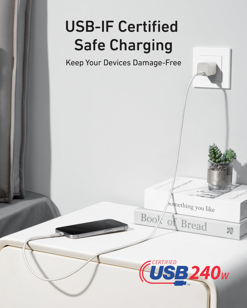 Load image into Gallery viewer, Anker USB-C to USB-C Cable (3 ft / 6 ft, 240W, Upcycled-Braided)