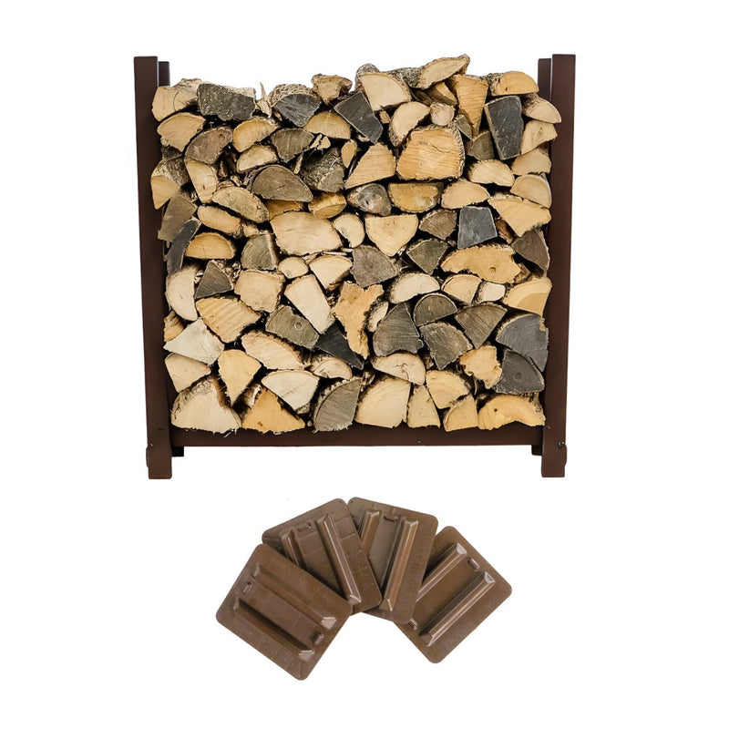 Load image into Gallery viewer, 3 ft Steel Firewood Rack Holds 1/8 Cord Woodhaven