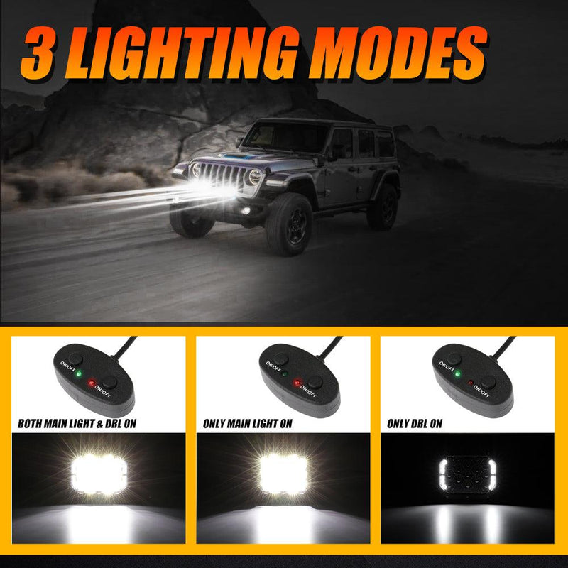 Load image into Gallery viewer, 7x5 Inch Rectangle LED Pods White Spot Driving Lights with DRL FOR ATV UTV SIDE BY SIDE 4X4