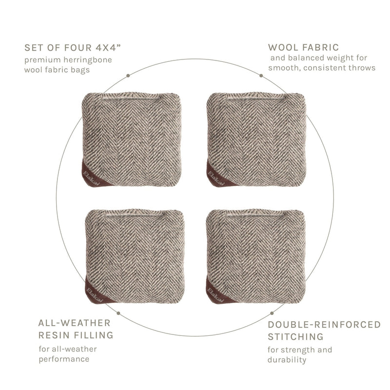 Load image into Gallery viewer, 4-in Travel Herringbone Cornhole Bags | Premium All-Weather Collection