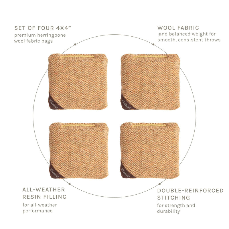 Load image into Gallery viewer, 4-in Travel Herringbone Cornhole Bags | Premium All-Weather Collection
