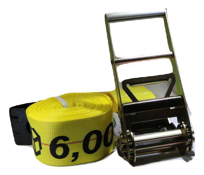 Load image into Gallery viewer, 4" x 30 Ft Heavy Duty Ratchet Strap w/ Flat Hooks | R430FHD
