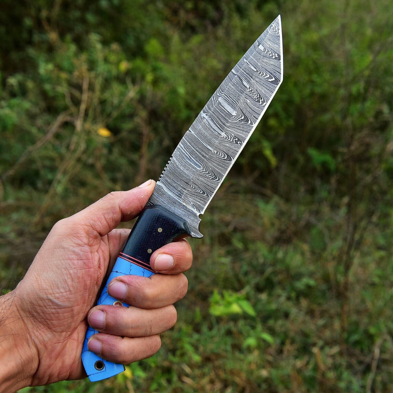 Load image into Gallery viewer, Custom Handmade Damascus Steel Skinning Knife - 4.5" Blade, Resin Handle