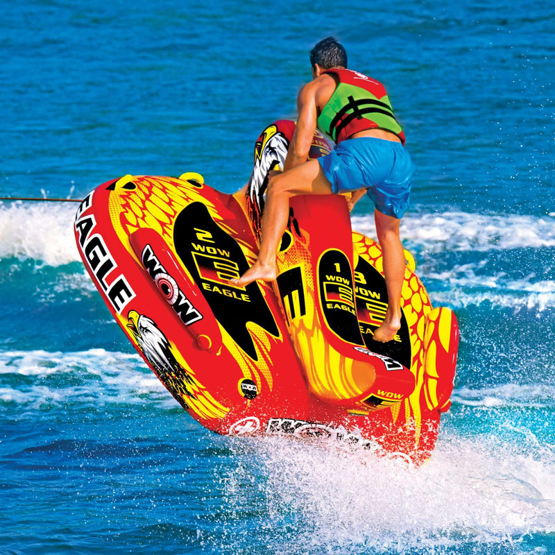 Load image into Gallery viewer, WOW Sports Wow Eagle 1-3 Person Hybrid Towable Water Tube For Pool and Lake