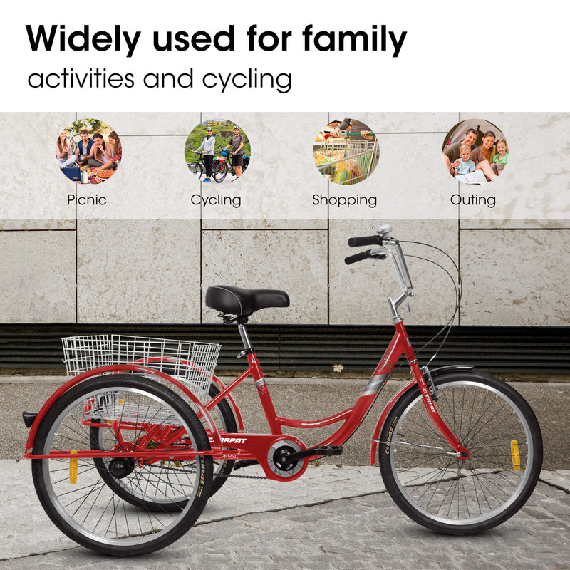 Load image into Gallery viewer, Ecarpat 24“ Single-Speed Adult Tricycle