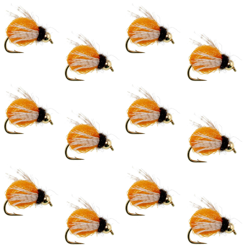 Load image into Gallery viewer, Bead Head LaFontaine Amber Deep Sparkle Caddis Pupa - 1 Dozen Flies Hook Size 12