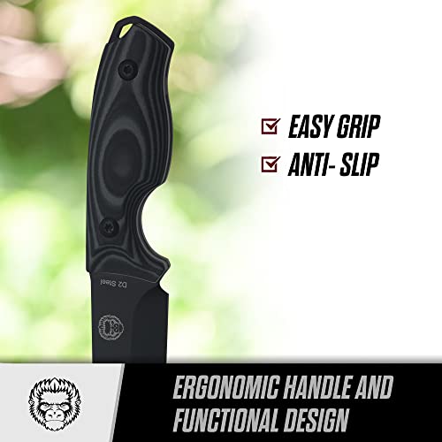 Load image into Gallery viewer, The Baby Silverback Survival Knife Giftset for Outdoors (Black Blade + Grey Liner)