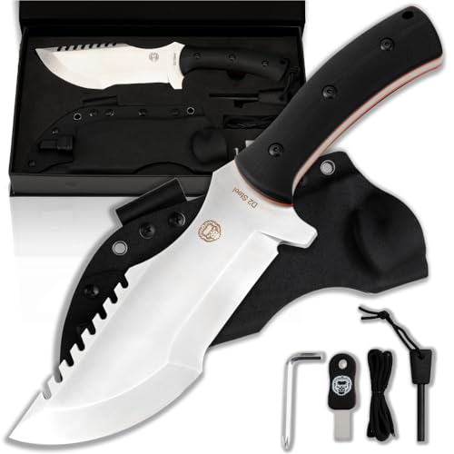 Load image into Gallery viewer, The Tracker D2 Steel Bushcraft Survival Knife Gift Set (Black and Orange)