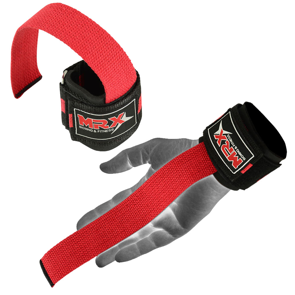 2 Pairs MRX Weight Lifting Bar Straps for Men or Women Gym Workout with Wrist Support