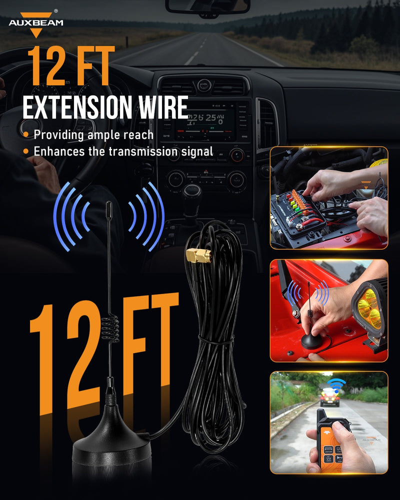Load image into Gallery viewer, 3.6m/12ft Antenna with Magnetic Base for Wireless Remote Control Switch Panel RC-800/AC-800/AC-1200/AS-400/AS-600/AS-800