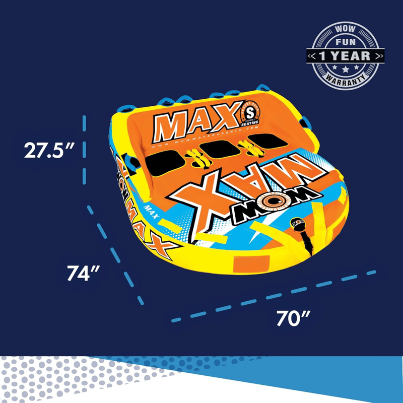 Load image into Gallery viewer, WOW Watersports Max Inflatable Towable Deck Tube for up to 3 Riders