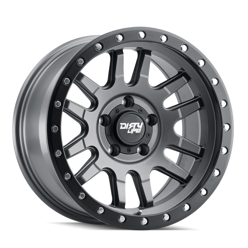 Dirty Life 9309 Canyon Pro 17x9/6x139.7 BP/0mm Offset/106mm Hub Satin Graphite Wheel - Beadlock