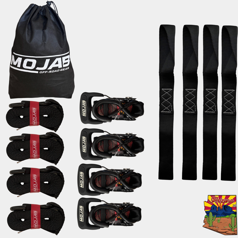 Load image into Gallery viewer, 1.6" x 15' Ratchet Tie-Down Set (Pack of 4) , Closed Hook (Lifetime Warranty)