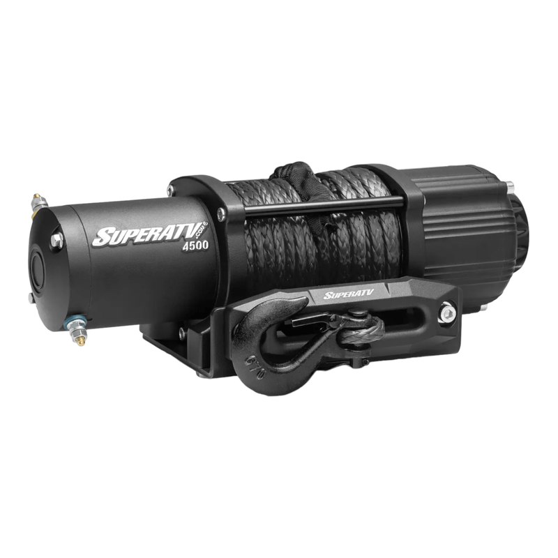 Load image into Gallery viewer, SuperATV Black Ops 4,500 lb. UTV / ATV Winch for With Wireless Remote & Synthetic Rope