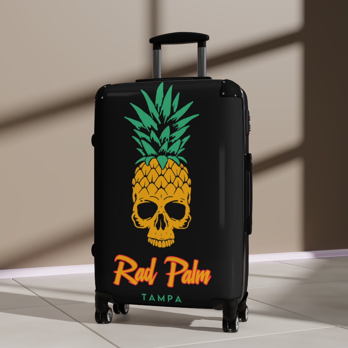 Rad Palm Pineapple Skull Travel Roller Bag