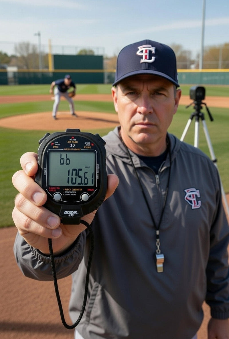 Load image into Gallery viewer, ULTRAK 435 Pitch Counter With Strike Percentage & Pitch Speed Monitor - 10 Memory Stopwatch