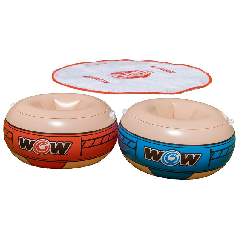 Load image into Gallery viewer, WOW Watersports 10ft Sumo Wrestling Spray Pad with 2 Sumo Belly-Bumpers