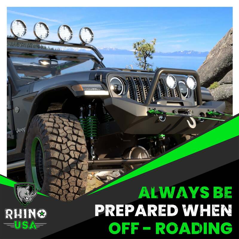 Rhino USA 3/4In D-Ring Shackle Set (2-Pack) Matte Black