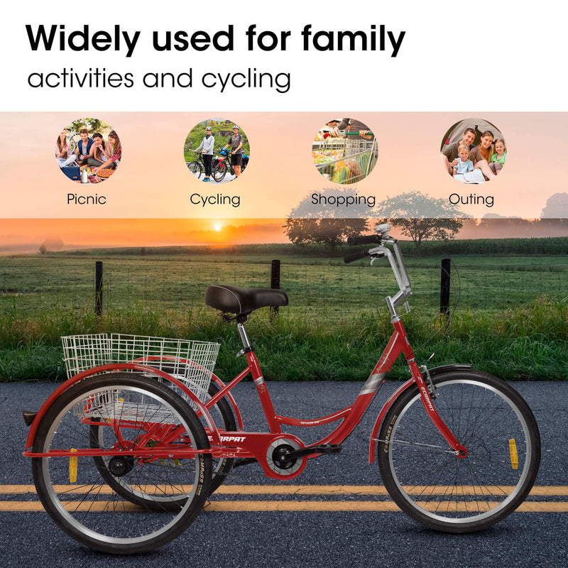 Load image into Gallery viewer, Ecarpat 24“ Single-Speed Adult Tricycle