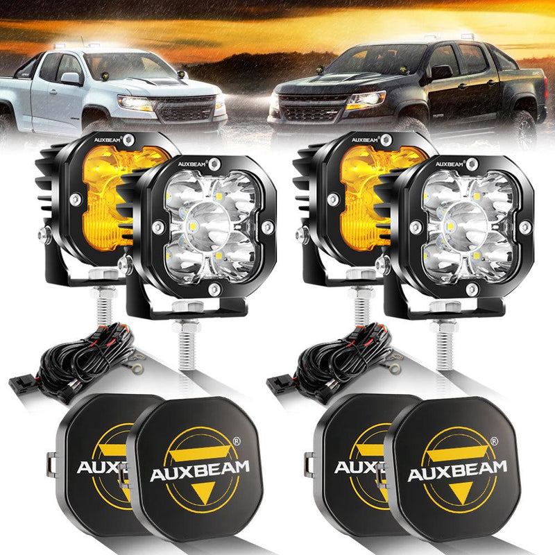 Load image into Gallery viewer, 3 Inch 80W 9600LM LED Pods Lights White&Amber for CHEVROLET